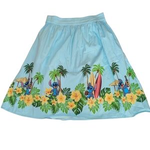 Disney Light Blue Hawaiian Stitch Border Print Skirt